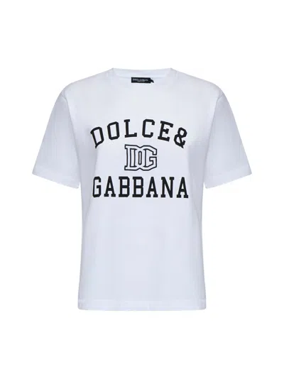 Dolce & Gabbana Women Logo Cotton T-shirt In White