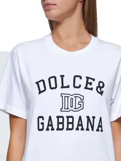 Dolce & Gabbana Women Logo Cotton T-shirt In White