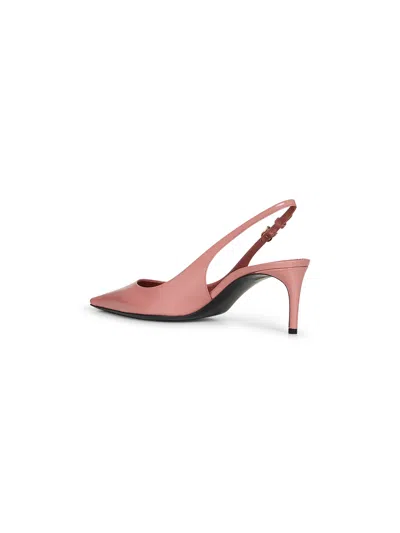Dolce & Gabbana Women Pink Polished Calfskin Mum Slingback Pumps In Pink