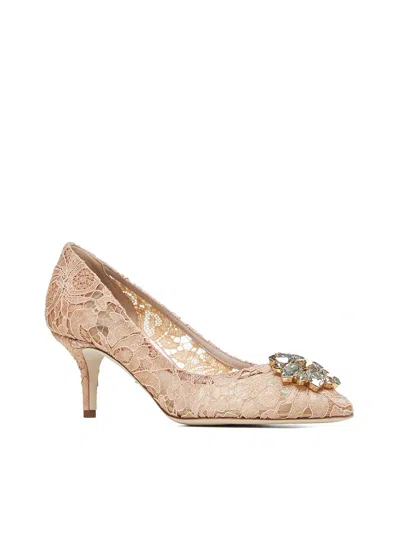 Dolce & Gabbana Crystal-embellished Corded Lace And Mesh Pumps
