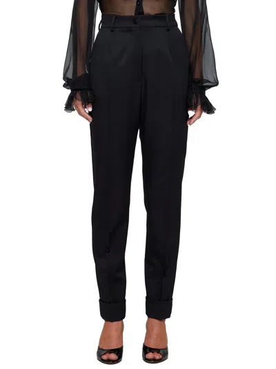 Dolce & Gabbana High-waisted Wool Gabardine Tuxedo Pants