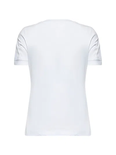 Dolce & Gabbana White T-shirt With Dg Logo On The Front Finished With Rhinestones In White
