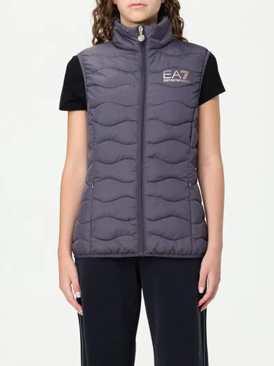 Ea7 Logo Down Vest In Gray