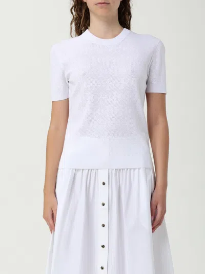 Tory Burch T Monogram Jacquard Sweater In White