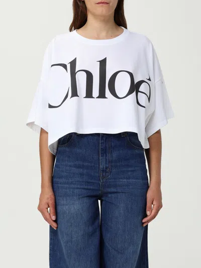 Chloé Oversize Cotton T-shirt In White