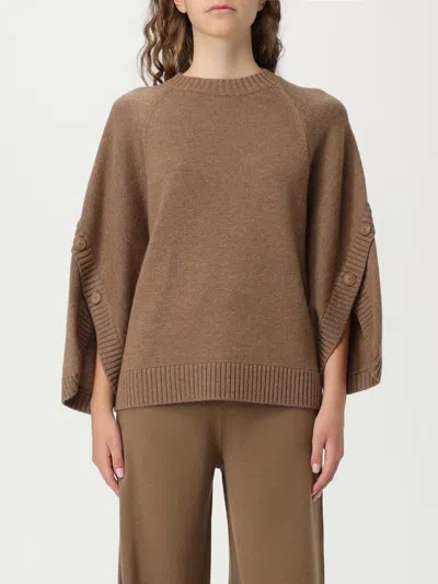 Max Mara Knitwear With Button Detail And Raglan Sleeves In Neutral