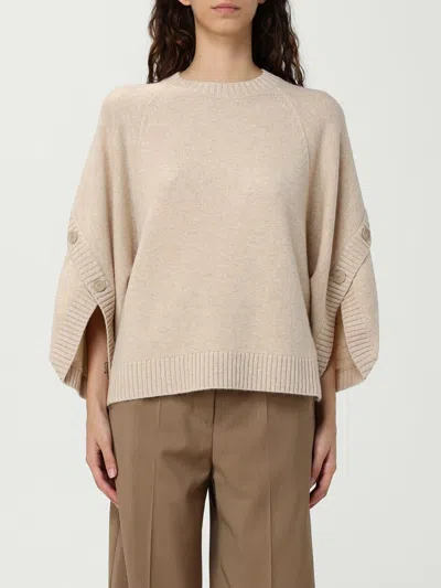 Max Mara Crossover Detail Oversized Wool And Cashmere Sweater In Neutral