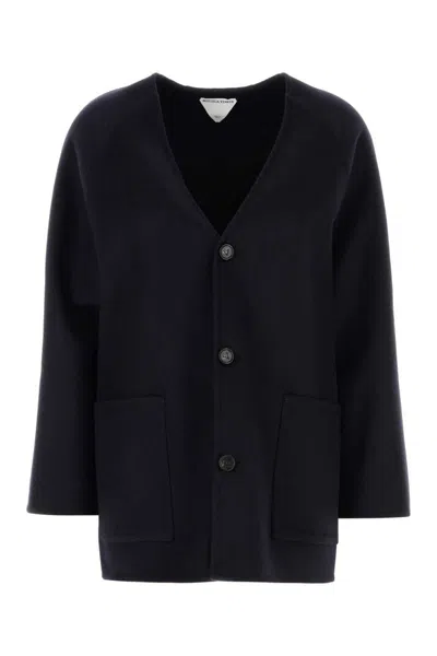 Bottega Veneta Cardigan In Misto Lana Nera  Donna In Black