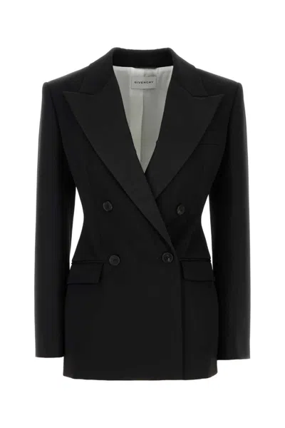 Givenchy Jacket In Wool With Satin Collar In Black