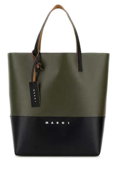 Marni Tribeca Colorblock Shoulder Bag In Black