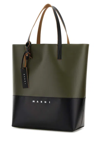 Marni Tribeca Colorblock Shoulder Bag In Black