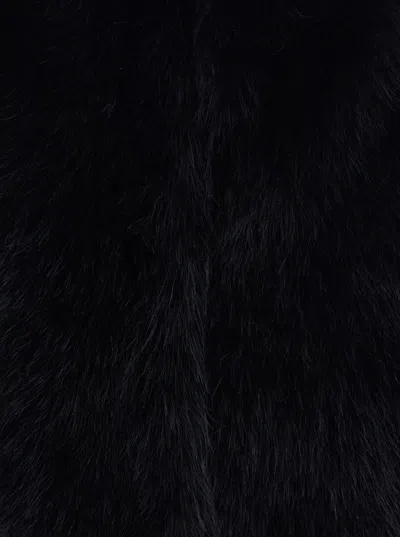 Herno Black Sleeveless Vest With Concealed Closure On The Front In Ecofur Woman In Black