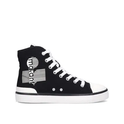 Isabel Marant Ribbed-toe Cap High-top Sneakers In Black