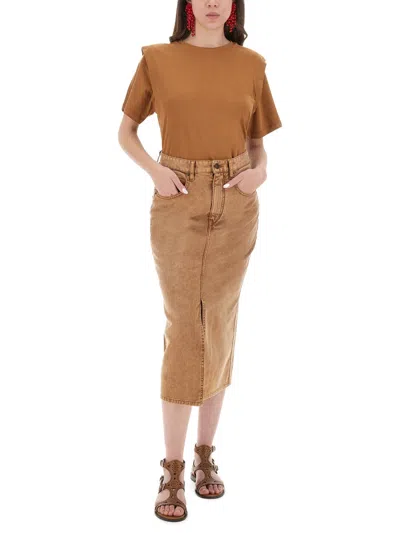 Isabel Marant Cotton T-shirt In Brown