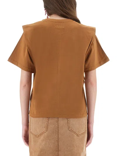 Isabel Marant Cotton T-shirt In Brown