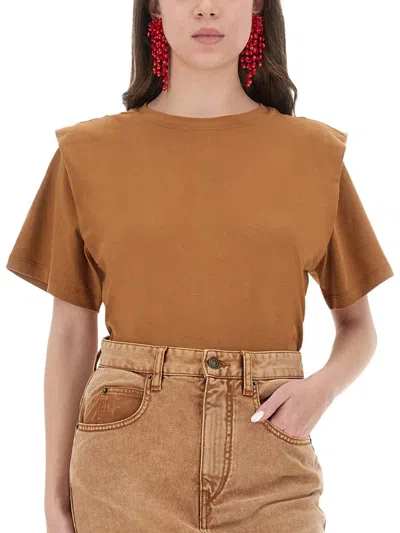 Isabel Marant Cotton T-shirt In Brown