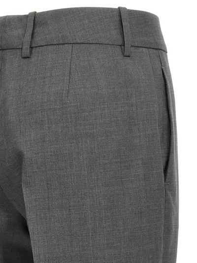 Ermanno Scervino Wool Trousers With Back Pockets And Belt Loops In Gray