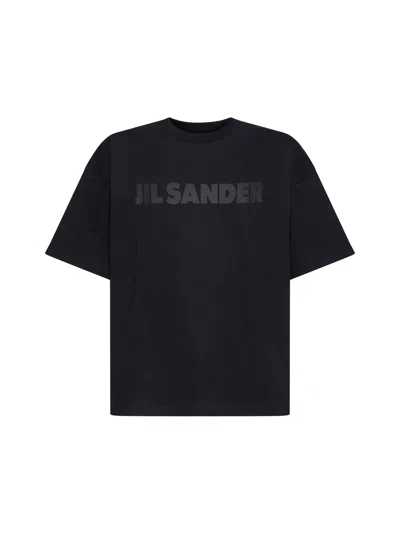 Jil Sander Cotton Jersey Logo T-shirt In Black