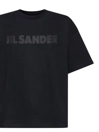 Jil Sander Cotton Jersey Logo T-shirt In Black
