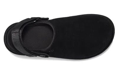 Ugg Chic Sheepskin Sandals With Adjustable Strap And Cushioned Sole In Black