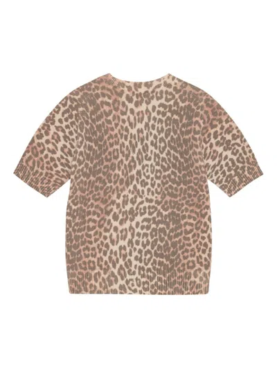 Ganni Leopard Wool T-shirt