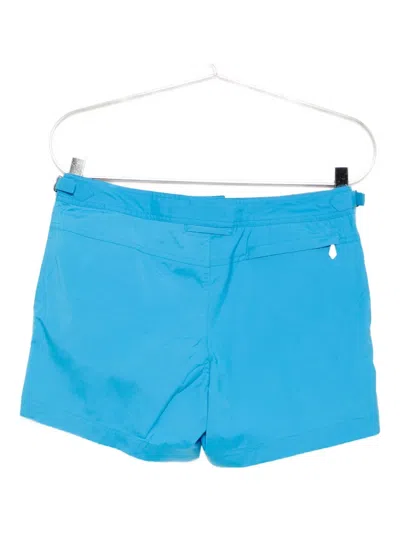Tom Ford Microcompact Poplin Swim Trunks In Blue