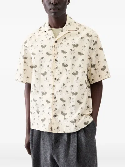 Jacquemus Relaxed Fit Floral Print Shirt In Neutral