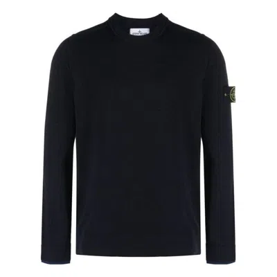 Stone Island Black Wool Sweater In Black