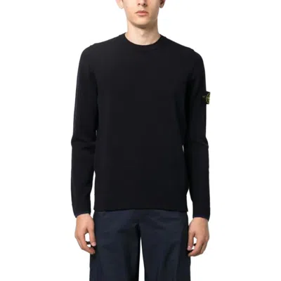 Stone Island Black Wool Sweater In Black