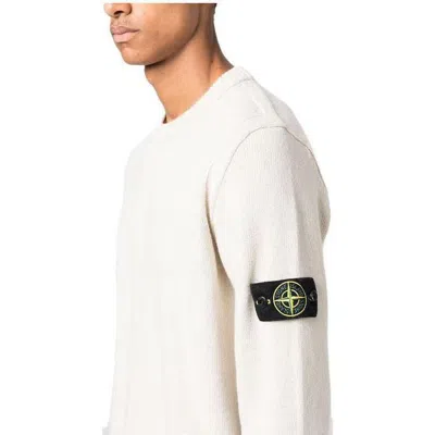 Stone Island Ribbed Knit Sweater With Crew Neckline And Logo Patch In Multi