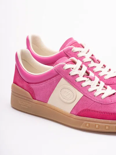 Valentino Upvillage Embossed Leather-trimmed Paneled Suede Sneakers