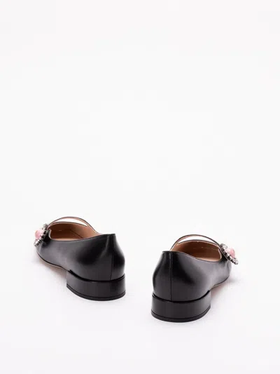 Valentino Embellished Leather Mary Jane Flats