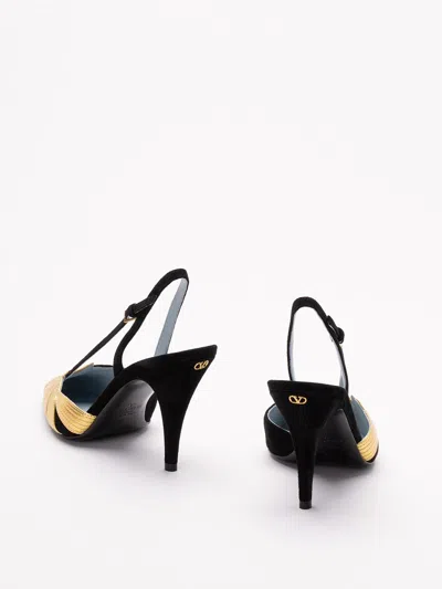 Valentino Foliefoliage 90 Suede Slingback Pumps