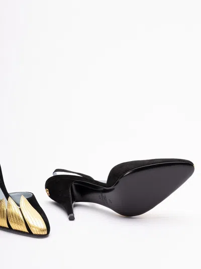 Valentino Foliefoliage 90 Suede Slingback Pumps