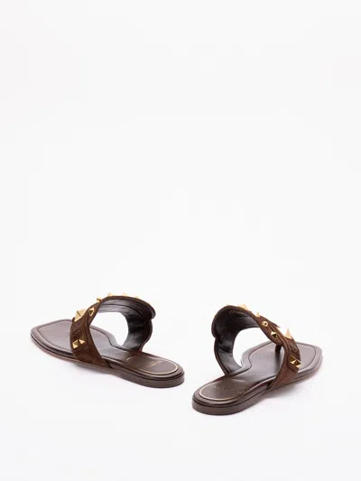 Valentino Garavani Plaster Caster Flip Flops With Gold Accents And Open Toe