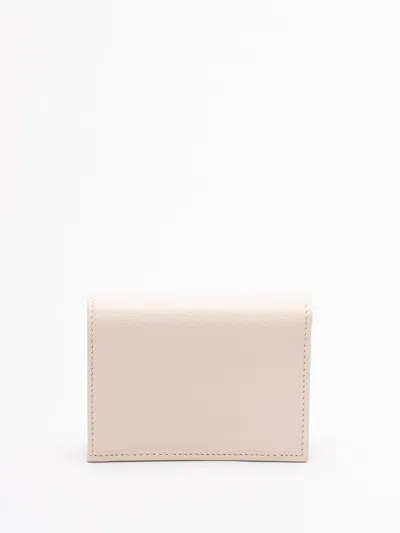 Valentino Womens Light Ivory Vlogo Signature Grainy Leather Compact Wallet