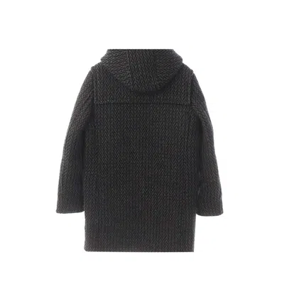 Valentino Spigola Wool Coat Men In Black
