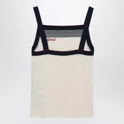 Valentino Sleeveless Knitted Top Striped Detail