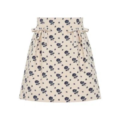 Valentino A-line Skirt In Wool And Silk Blend