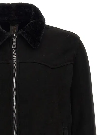 Giorgio Brato Sheepskin Bomber Jacket In Black