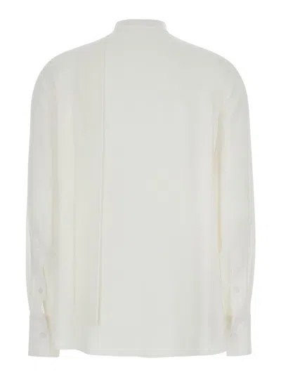 Valentino White Shirt With Scarf Detail In Georgette Woman