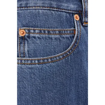 Valentino Wide Leg Denim Jeans Women In Blue