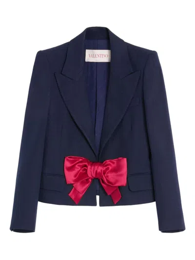 Valentino Tailored Bow-detail Jacket Crafted From Lightweight Viscose