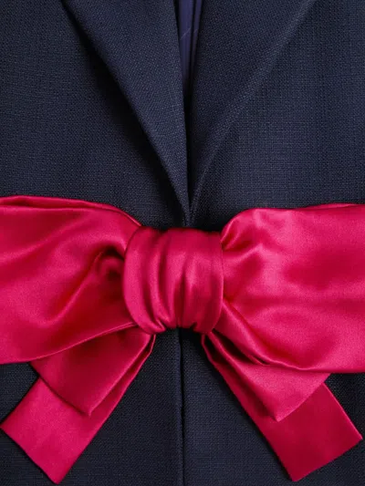 Valentino Tailored Bow-detail Jacket Crafted From Lightweight Viscose