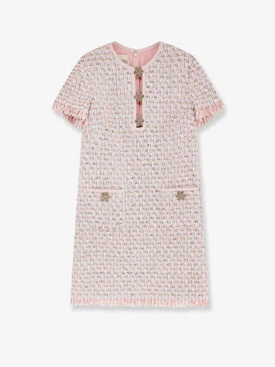 Valentino Women Embroidered Ribbon Tweed Dress