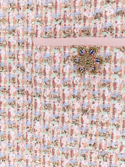 Valentino Women Embroidered Ribbon Tweed Dress