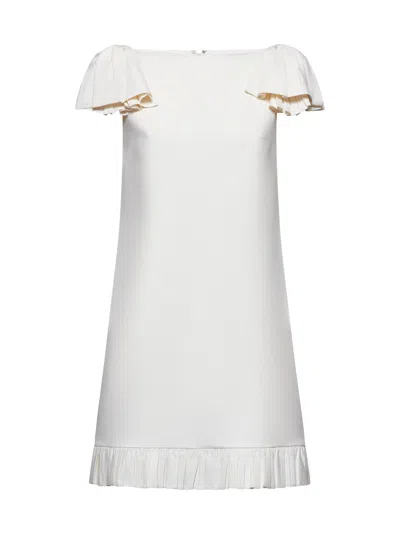 Valentino Women Ivory Crepe Couture Short Dress