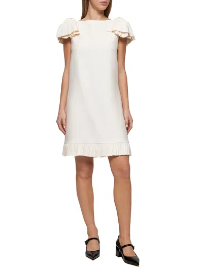 Valentino Women Ivory Crepe Couture Short Dress