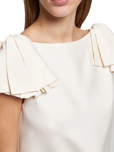 Valentino Women Ivory Crepe Couture Short Dress
