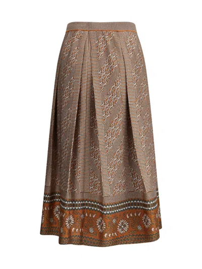 Valentino Women Knit Lurex Midi Skirt